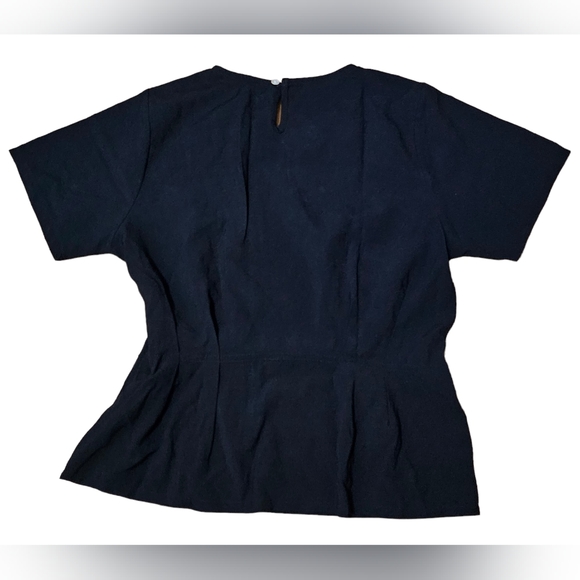 Black linen peplum top - Picture 4 of 5